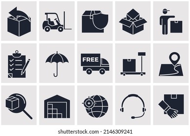 logistic set icon symbol template for graphic and web design collection logo vector illustration
