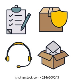 conjunto logístico plantilla de símbolo de icono para colección de diseño gráfico y web ilustración vectorial