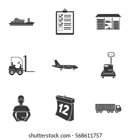 Logistic set icons in black style. Big collection of logistic vector symbol stock illustration