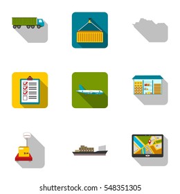 Logistic set icons in flat style. Big collection of logistic vector symbol stock illustration
