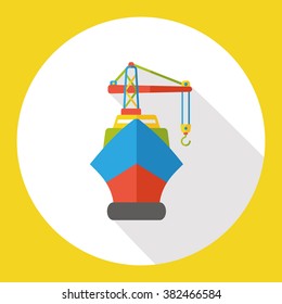 logistic ship flat icon