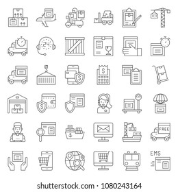 Logistic and shipping business icon, thin line