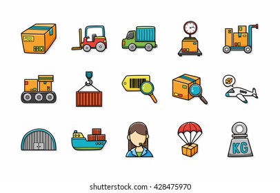 Logistic and shipping icons set,eps10