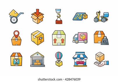 Logistic and shipping icons set,eps10
