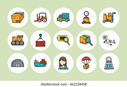 Logistic and shipping icons set,eps10