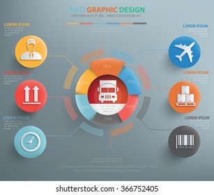 
Logistic and shipping info graphic design, clean vector