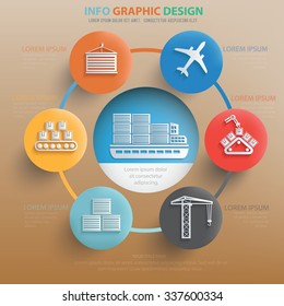 
Logistic and shipping info graphic design,clean vector