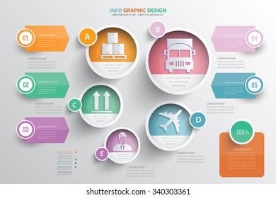 Logistic and shipping info graphic design.clean vector