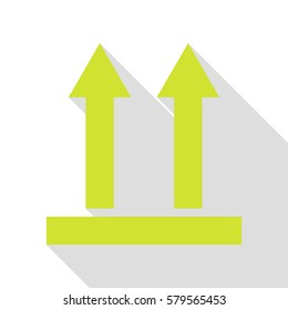 Logistic sign of arrows. Pear icon with flat style shadow path.