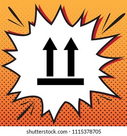 Logistic sign of arrows. Vector. Comics style icon on pop-art background.