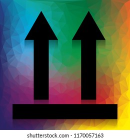 Logistic sign of arrows. Vector. Flat style black icon on white.