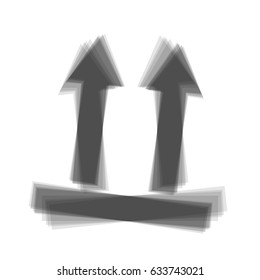Logistic sign of arrows. Vector. Gray icon shaked at white background.