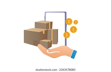 logistic smartphone icon, delivery.on white background.Vector Design Illustration.