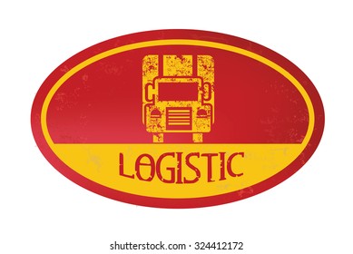 Logistic stamp design,retro style,grunge vector