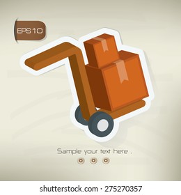 Logistic sticker design on old background,vector