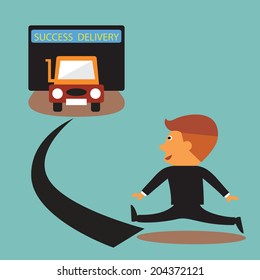 Logistic success delivery concept