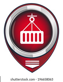 Logistic symbol, red map pointer