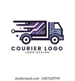 Logistic transport cargo courier service concept delivery logo design vector template