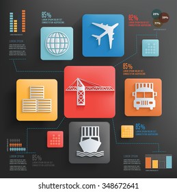 Logistic and transport concept design clean background,clean vector