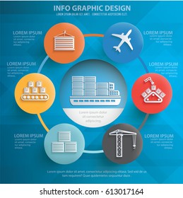 Logistic and transport info graphic concept design,clean vector