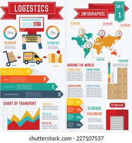 Logistic and transport info graphic design on white background,clean vector