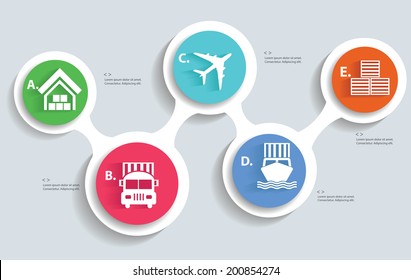 Grafikdesign für Logistik und Transport-Infos, Vektorgrafik