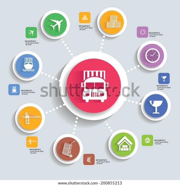 Logistic and\
transport info graphics\
design,vector