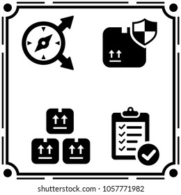 logistic transportation icon vector set