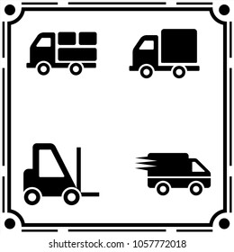 logistic transportation icon vector set