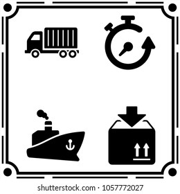 logistic transportation icon vector set