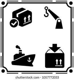 logistic transportation icon vector set