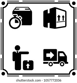 logistic transportation icon vector set