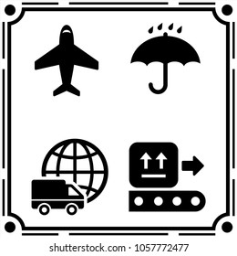 logistic transportation icon vector set