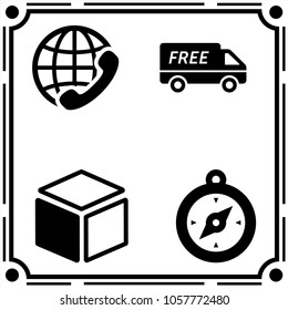 logistic transportation icon vector set
