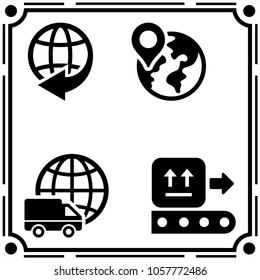 logistic transportation icon vector set