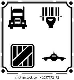 logistic transportation icon vector set