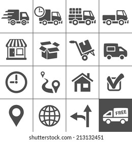 Logistic and transportation icons. Vector illustration