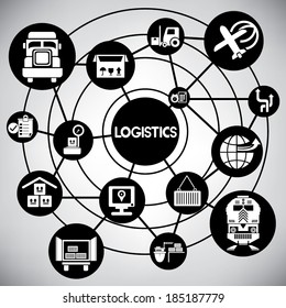 logistic and transportation network, info graphic