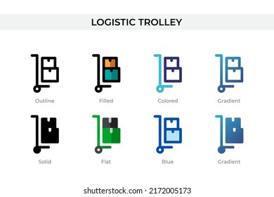 Logistic Trolley icon in different style. Logistic Trolley vector icons designed in outline, solid, colored, filled, gradient, and flat style. Symbol, logo illustration. Vector illustration