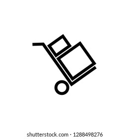 Logistic trolley icon.  Line design icon and white background EPS 10 - vector