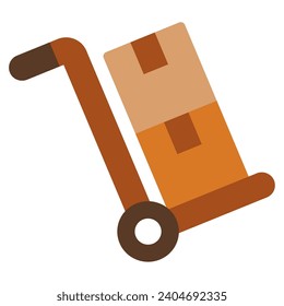 Logistic trolley object vector illustration