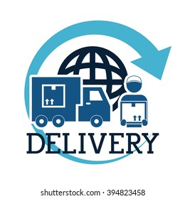 Logistic and truck icon design