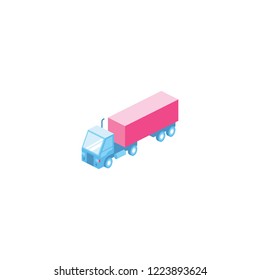 Logistic truck isometric 3d icon/ Creative illustration idea.