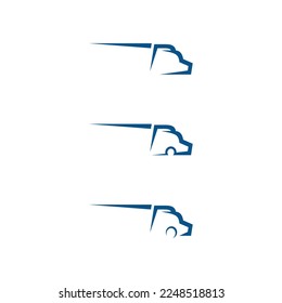 Conjunto de diseño de logotipos para camiones logísticos