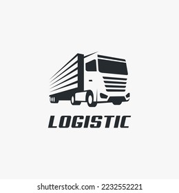 Vector de diseño de logotipo de camión logístico
