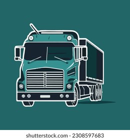 logistic truck silhouette company logo. flat color