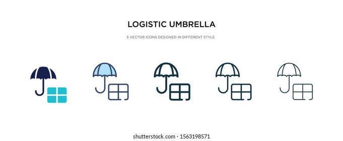 logistic umbrella icon in different style vector illustration. two colored and black logistic umbrella vector icons designed in filled, outline, line and stroke style can be used for web, mobile, ui