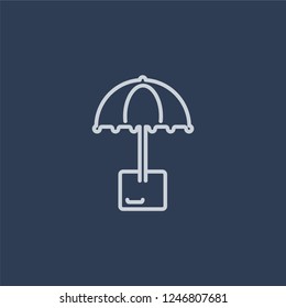 Logistic Umbrella icon. Logistic Umbrella linear design concept from Delivery and logistic collection. Simple element vector illustration on dark blue background.