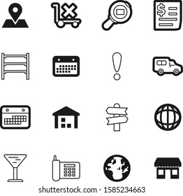 logistic vector icon set such as: elegance, marker, blank, pin, use, location, old, drawing, guidepost, exclamation, alert, finance, attention, safety, purchase, money, shelve, cell, smart, street