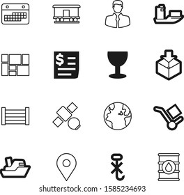 logistic vector icon set such as: equipment, bar, purchase, place, head, local, style, social, store, globe, science, logo, telephony, direction, date, pin, agenda, pay, invoice, train, cardboard